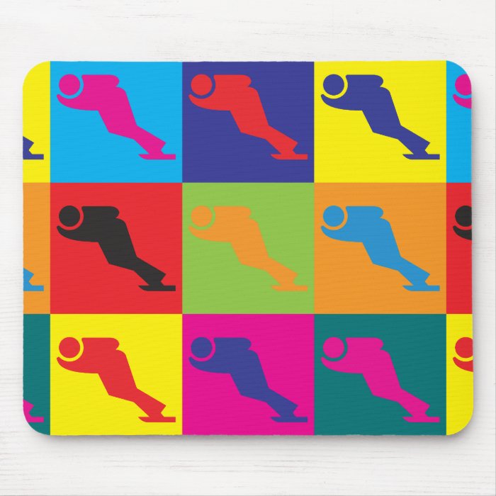 Speed Skating Pop Art Mouse Pad