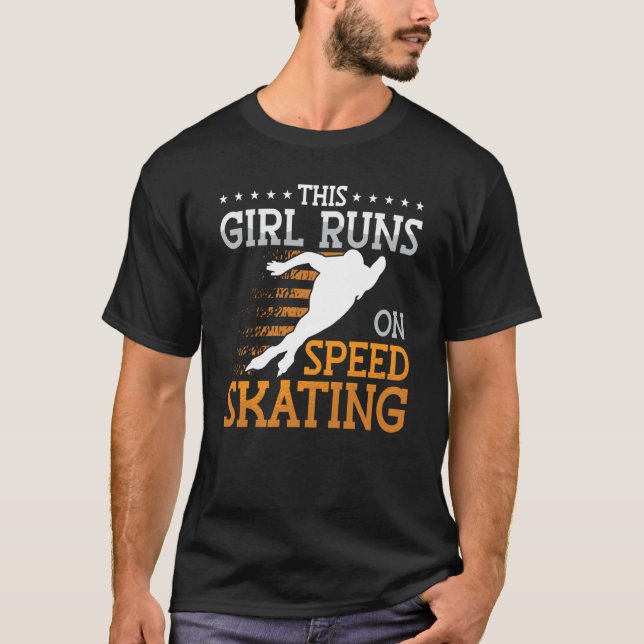 Speed Skating Skates Short Track Skater Workout Tr T-Shirt (Front)
