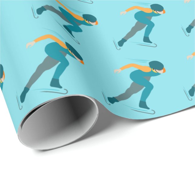 Speed Skating Wrapping Paper (Roll Corner)