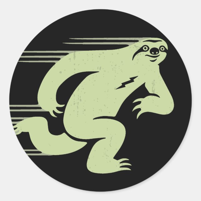 Speed Sloth Classic Round Sticker (Front)