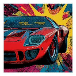 Speed & Splatter – The Ford GT40 Gulf Legacy Poster