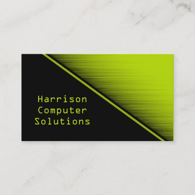 Speed Texture Business Card, Neon Green Business Card (Front)