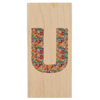 Speed USB 8GB to 64GB ALPHA NAME INITIAL U UU UUU Wood Flash Drive