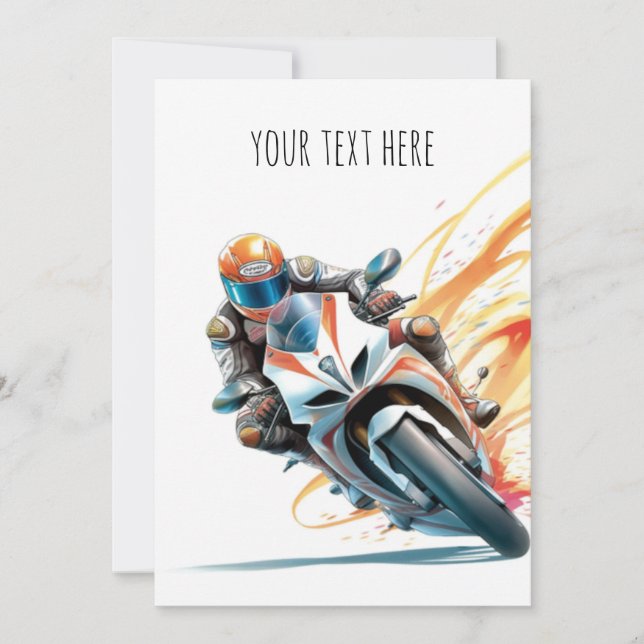 Speedbike/Motorcycle Kids Invitation (Front)