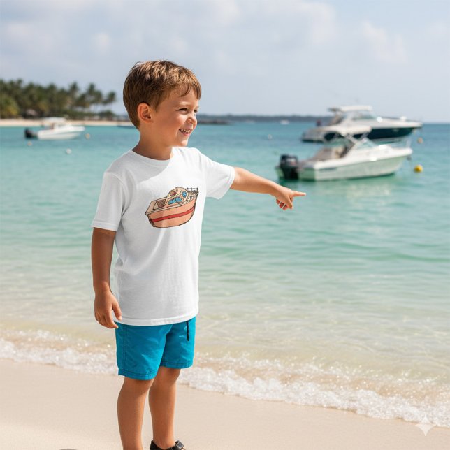 Speedboat Illustration Fun Nautical Boat Design T-Shirt (Creator Uploaded)