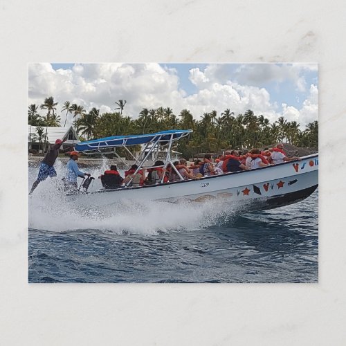 SPEEDBOAT IN DOMINICAN REPUBLIC  Postcard