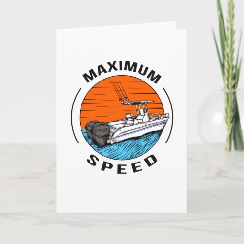 Speedboat Motorboat Racing Boat Captain Card