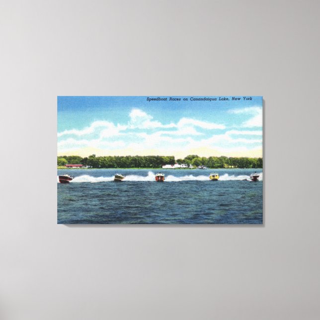 Speedboat Races on the Lake Canvas Print (Front)