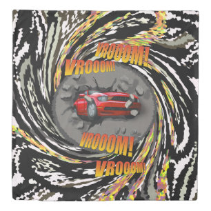 Speeding Car Crashing through Wall Duvet Cover
