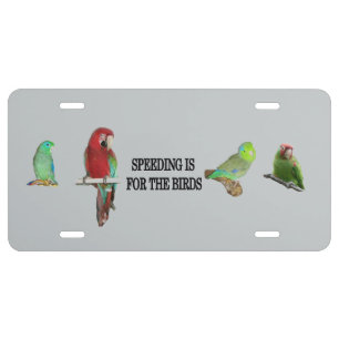 Speeding Is For The Birds License Plate