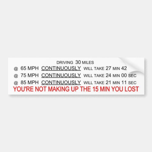 Speeding Math Bumper Sticker