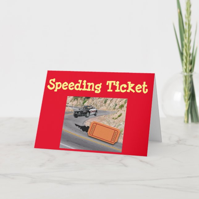 Speeding Police Car get the Ticket CUSTOMIZE FONT Card (Front)