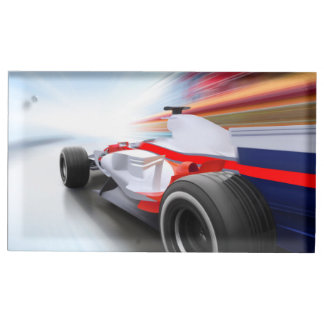 Speeding Red Race Car Table Card Holder