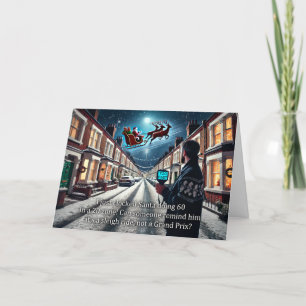 Speeding Santa Christmas Greeting Card 2024