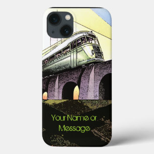 Speeding Train on Bridge (Personalized) iPhone 13 Case