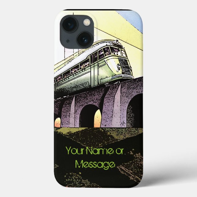 Speeding Train on Bridge (Personalized) Case-Mate iPhone Case (Back)