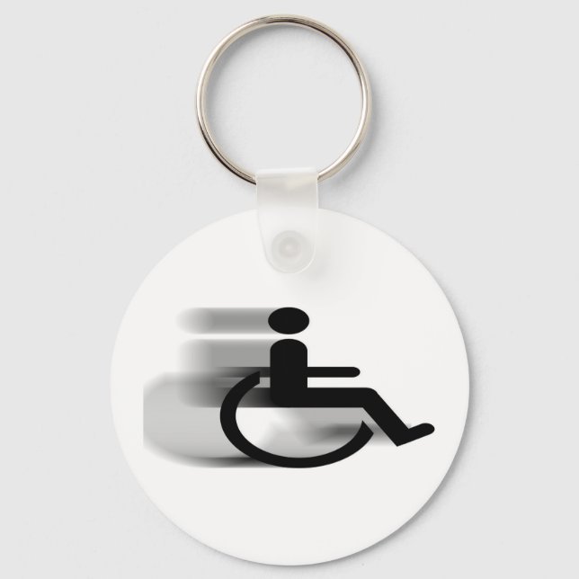 Speeding Wheelchair Keychain (Front)