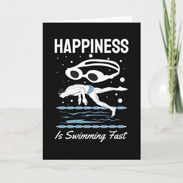 Speedo Swimmer - Happiness is Swimming Fast Card (Front)
