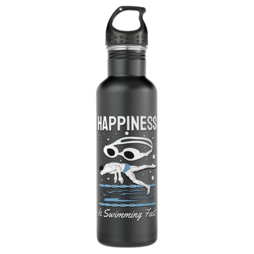 Speedo Swimmer _ Happiness is Swimming Fast Stainless Steel Water Bottle