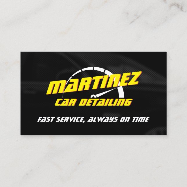 Speedometer automotive kinetic business card (Front)