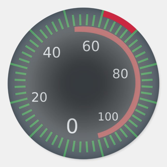 Speedometer Classic Round Sticker, Glossy Classic Round Sticker (Front)