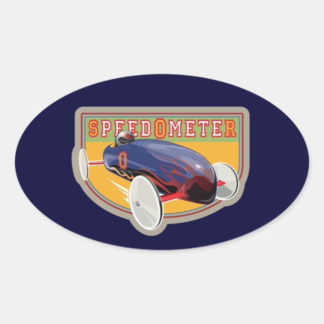 Speedometer Coaster Car Oval Sticker (Front)