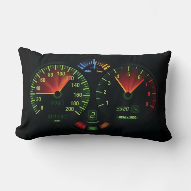 Speedometer Gauge Design Throw Pillow