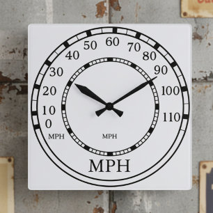 Speedometer MPH Monogram Garage Clock