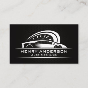 Speedometer Sports Car Logo Carbon Fiber Pattern Business Card