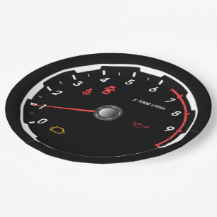 Speedometer - Tachometer Car Lover Paper Plates