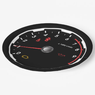 Speedometer - Tachometer Car Lover Paper Plates