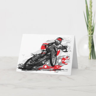 Speedway Flat Track Motorcycle Racer Card