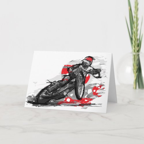 Speedway Flat Track Motorcycle Racer Card