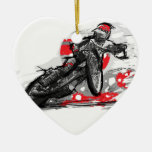 Speedway Flat Track Motorcycle Racer Ceramic Ornament at Zazzle
