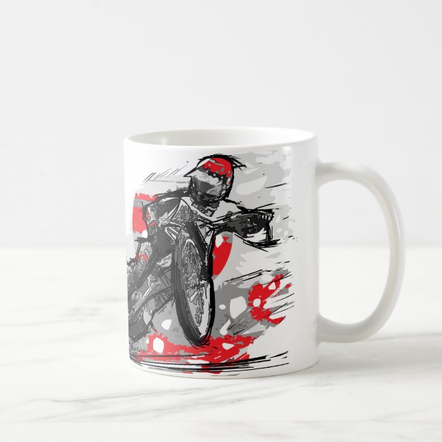 Speedway Flat Track Motorcycle Racer Coffee Mug (Right)