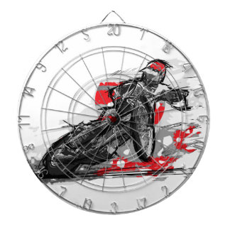 Speedway Flat Track Motorcycle Racer Dartboard With Darts