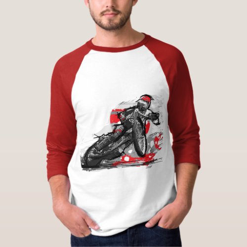 Speedway Flat Track Motorcycle Racer T_Shirt