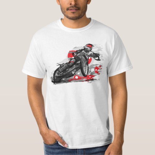 Speedway Flat Track Motorcycle Racer T_Shirt