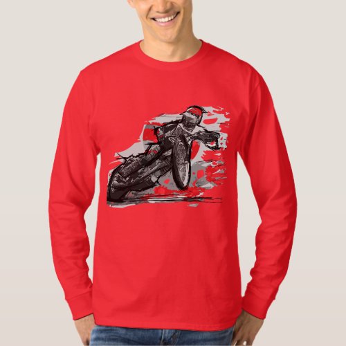 Speedway Flat Track Motorcycle Racer T_Shirt