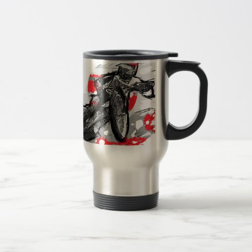 Speedway Flat Track Motorcycle Racer Travel Mug