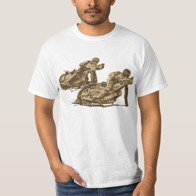 Speedway Motorcycle Racers T-Shirt (Front)