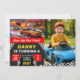 Speedway Party Look for Car Lovers Invitation