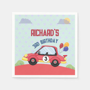 Speedway Race Car Racing Birthday Celebration Napkins