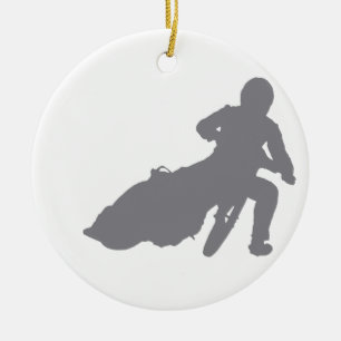 SPEEDWAY STAR (grey) Ceramic Ornament