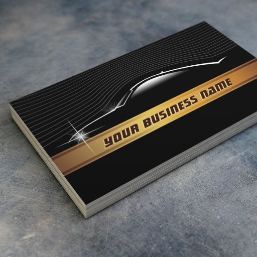Customizable Speedy Car Outline Automotive Business Cards