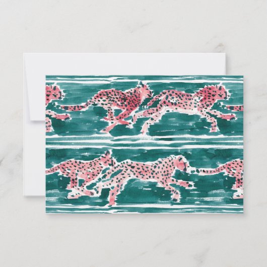 SPEEDY CHEETAHS Safari Watercolor Note Flat Card (Front)