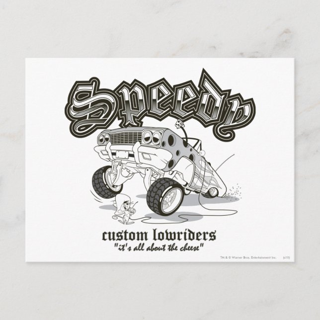 SPEEDY GONZALES™ Custom Lowriders B/W Postcard (Front)
