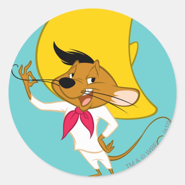 SPEEDY GONZALES™ Mustache Classic Round Sticker (Front)