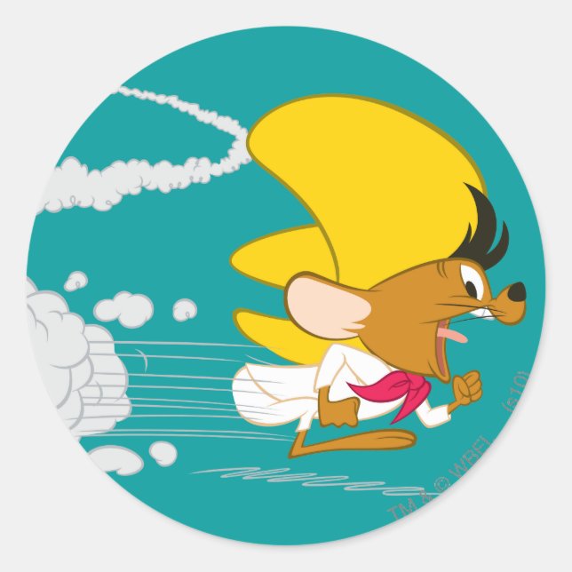 SPEEDY GONZALES™ Running in Color Classic Round Sticker (Front)