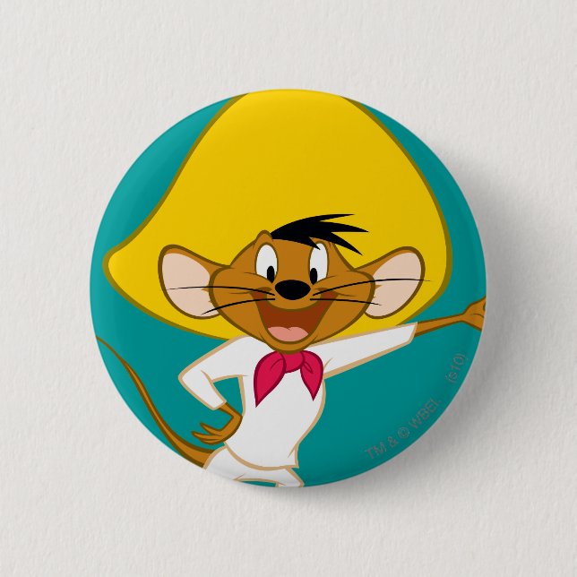 SPEEDY GONZALES™ Standing Pinback Button (Front)